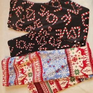 Holiday, Christmas Super Plush, Highwaist Junior, Leggins Sz M(7-9) Set